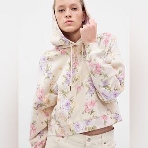 GAP x LoveShackFancy Floral Cropped Hoodie